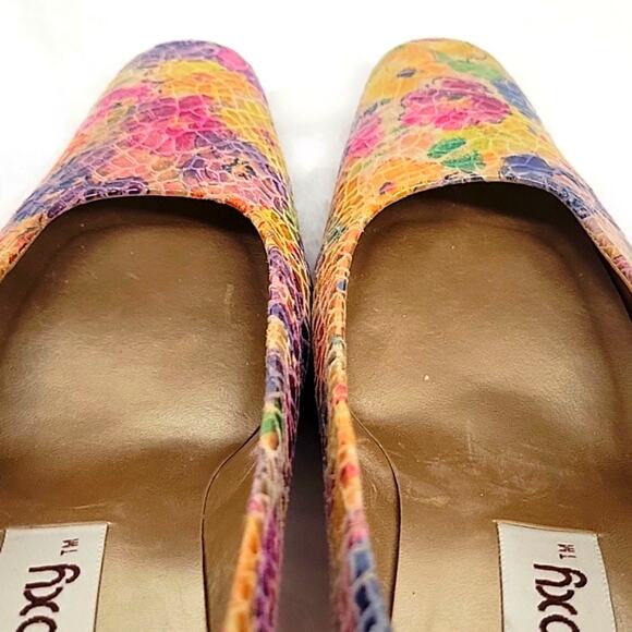 Proxy Women's Multi Colored Floral High Heels Made in Spain Gold Heels Size 10M - Picture 7 of 10